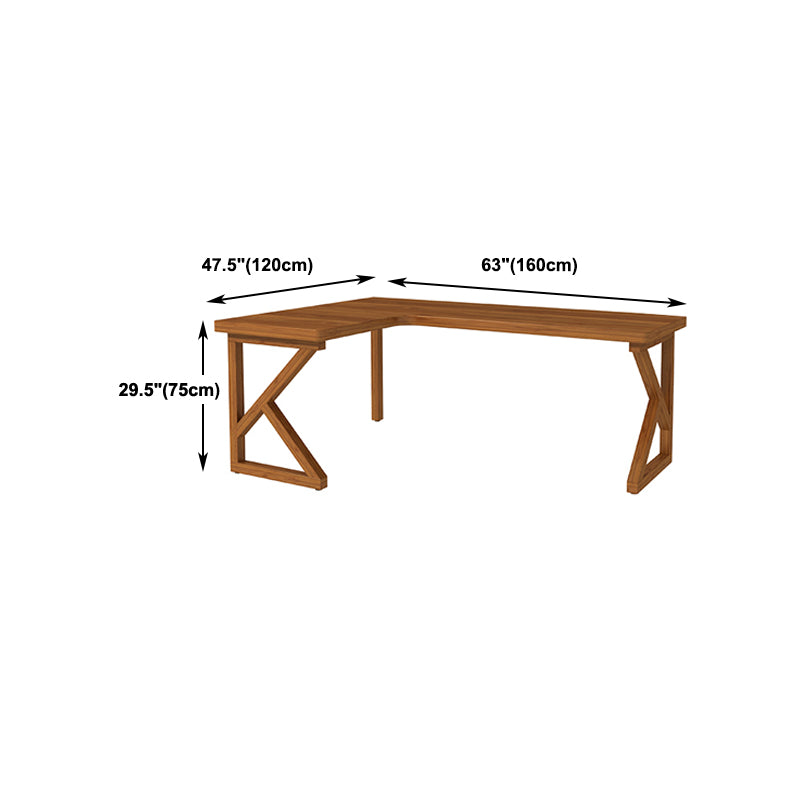 Solid Wood L-Shape Writing Desk Modern Meeting Desk for Office