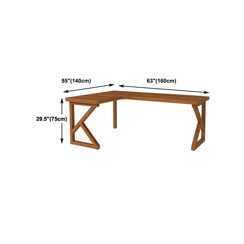 Solid Wood L-Shape Writing Desk Modern Meeting Desk for Office