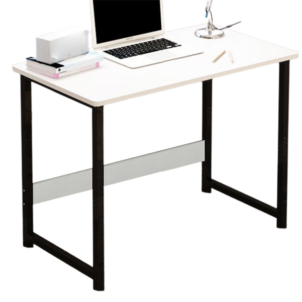 Contemporary Wooden Writing Desk Rectangular Office Desk with Metal Legs