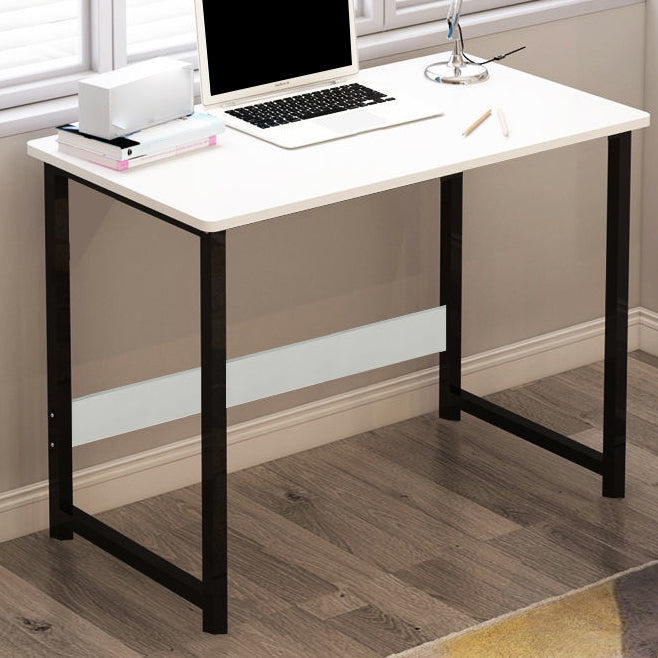 Contemporary Wooden Writing Desk Rectangular Office Desk with Metal Legs