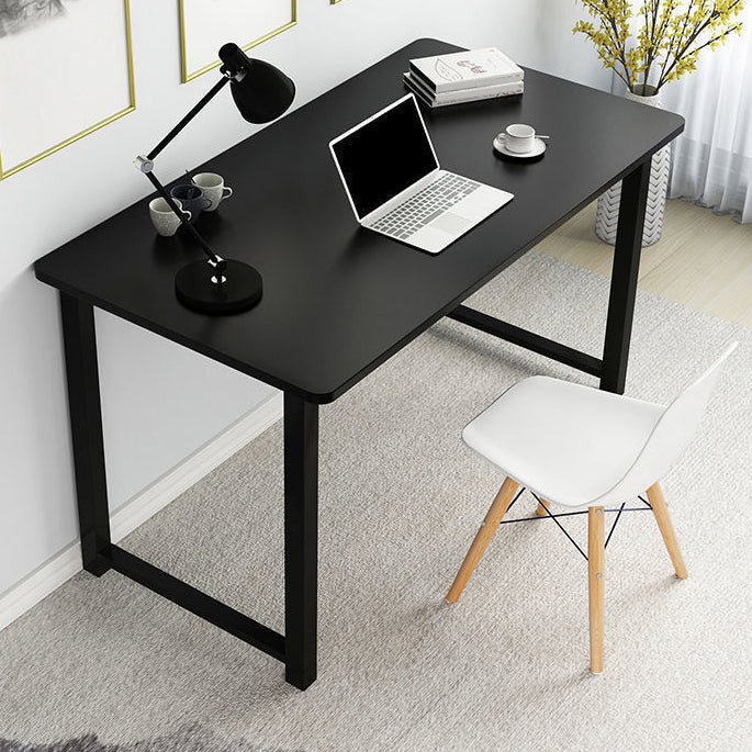 Contemporary Wooden Writing Desk Rectangular Office Desk with Metal Legs