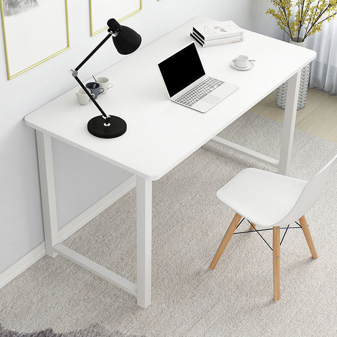 Contemporary Wooden Writing Desk Rectangular Office Desk with Metal Legs