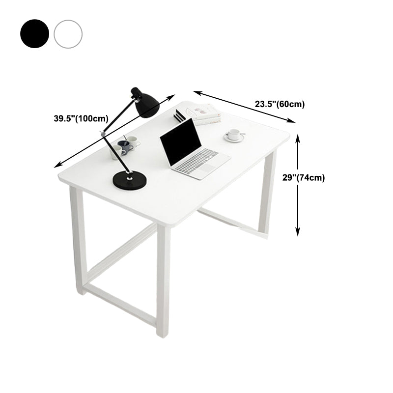 Contemporary Wooden Writing Desk Rectangular Office Desk with Metal Legs