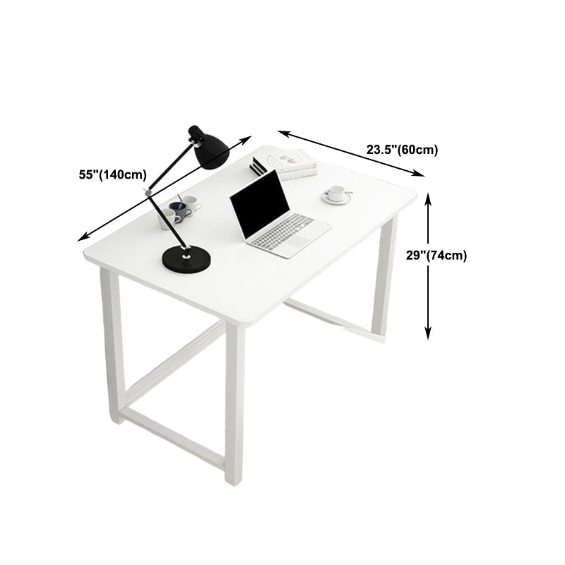 Contemporary Wooden Writing Desk Rectangular Office Desk with Metal Legs