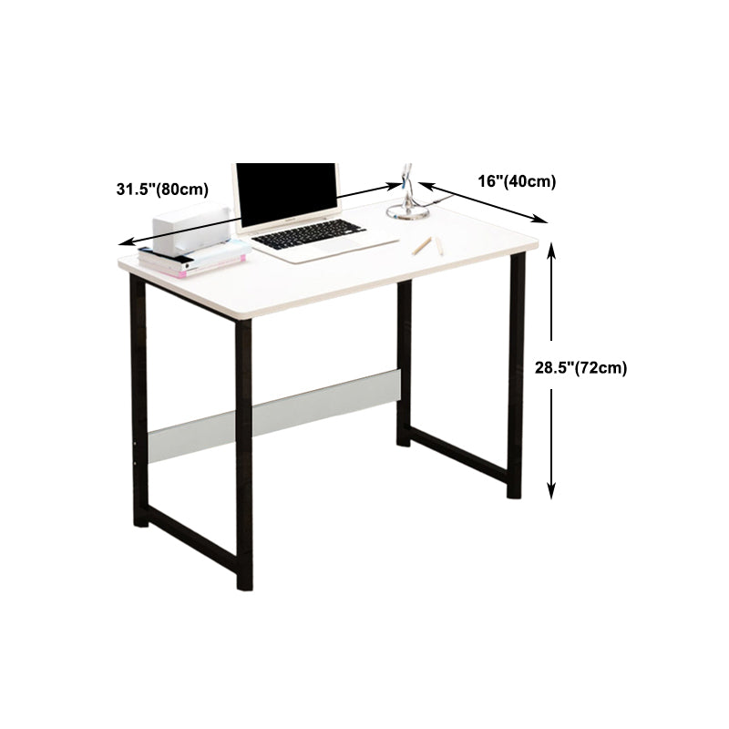 Contemporary Wooden Writing Desk Rectangular Office Desk with Metal Legs