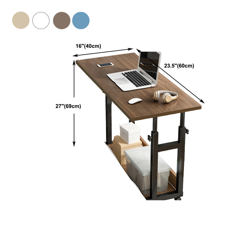 27"H Modern Office Desk Wooden Writing Desk with Caster Wheels