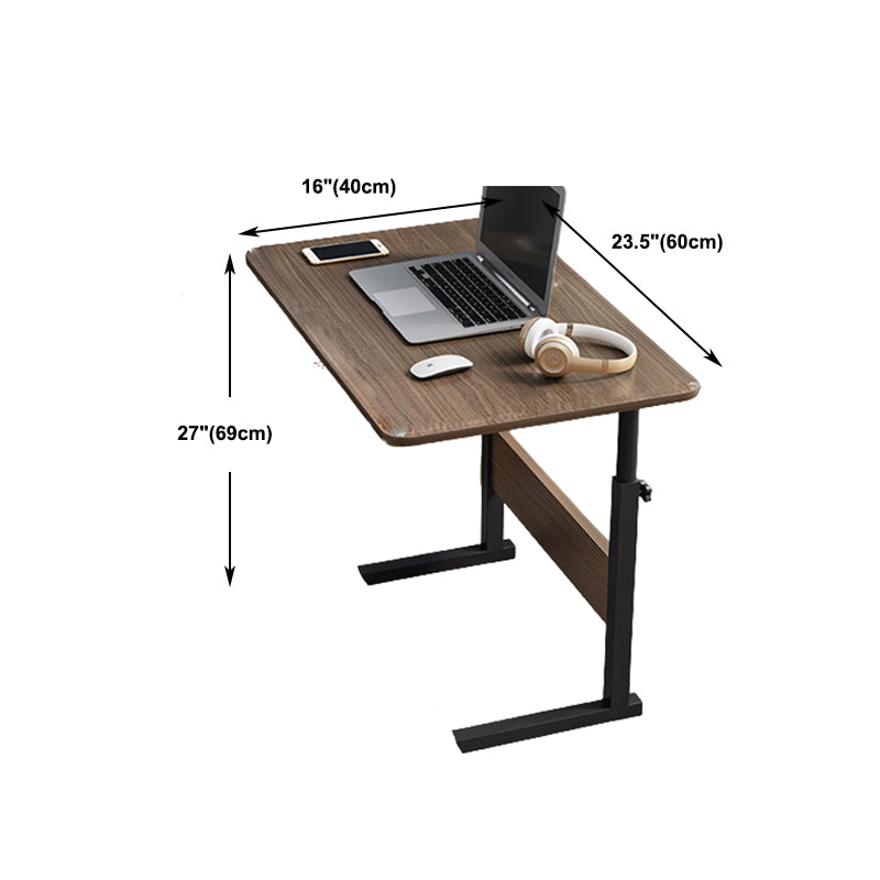 27"H Modern Office Desk Wooden Writing Desk with Caster Wheels