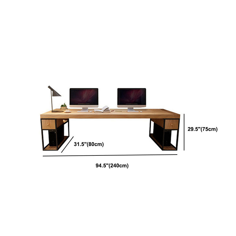 30"H Modern Office Desk Rectangular Drawer Pedestal Writing Desk