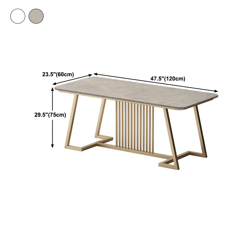 Glam Office Desk 29.52-inch Rectangular Writing Desk with Metal Legs