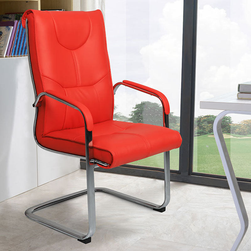 Modern Computer Chair Fixed Arms Chair High Back Leather Chair