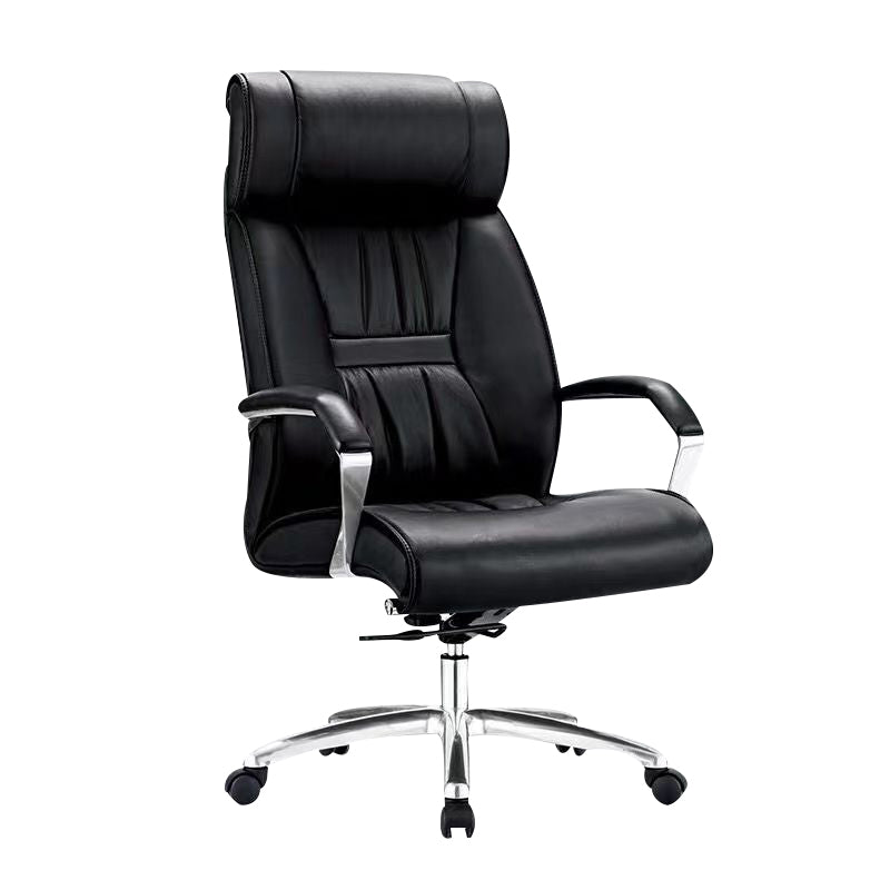 Contemporary Computer Chair Faux Leather Padded Arms Office Chair