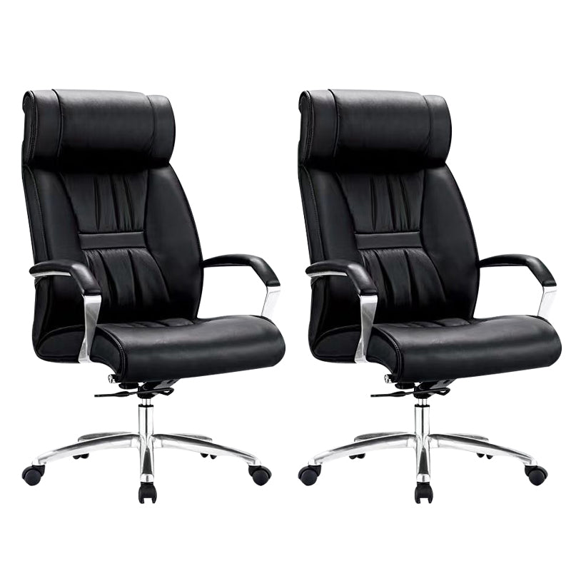 Contemporary Computer Chair Faux Leather Padded Arms Office Chair