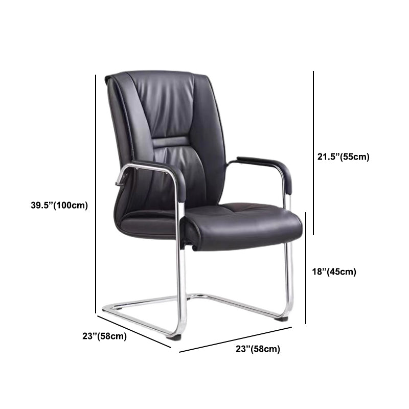 Contemporary Computer Chair Faux Leather Padded Arms Office Chair