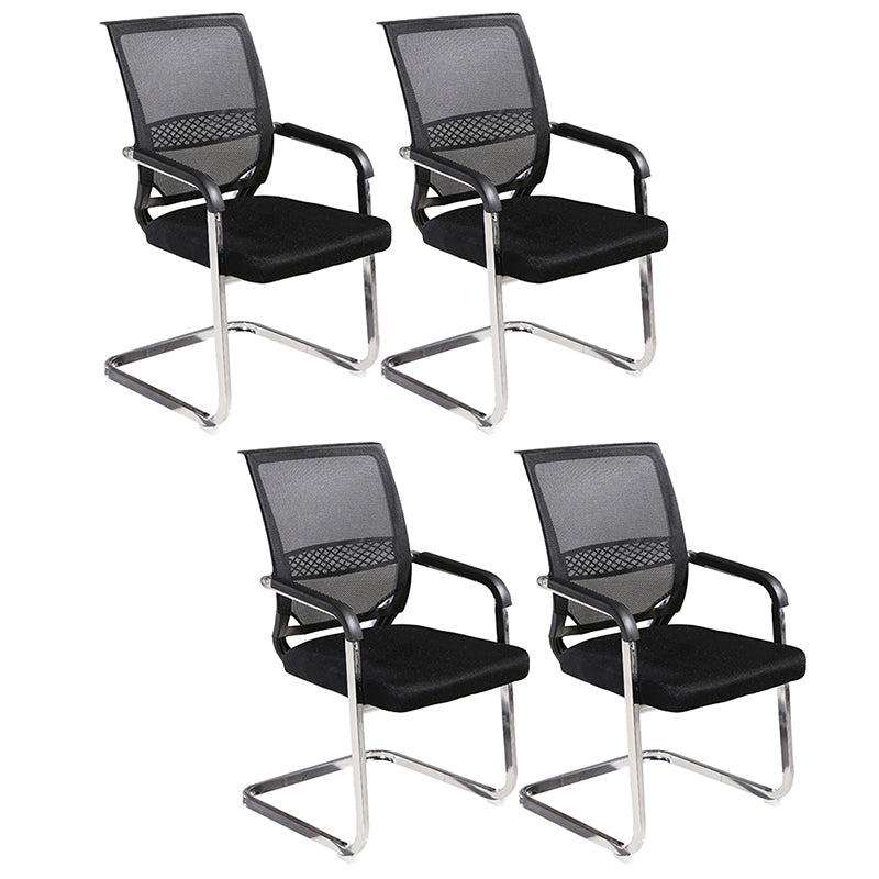 Steel No Wheels Conference Chair Modern Lumbar Support Conference Chair