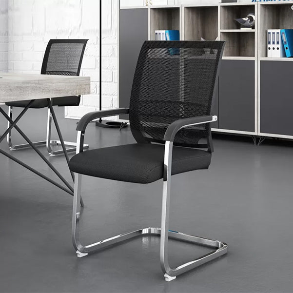 Steel No Wheels Conference Chair Modern Lumbar Support Conference Chair