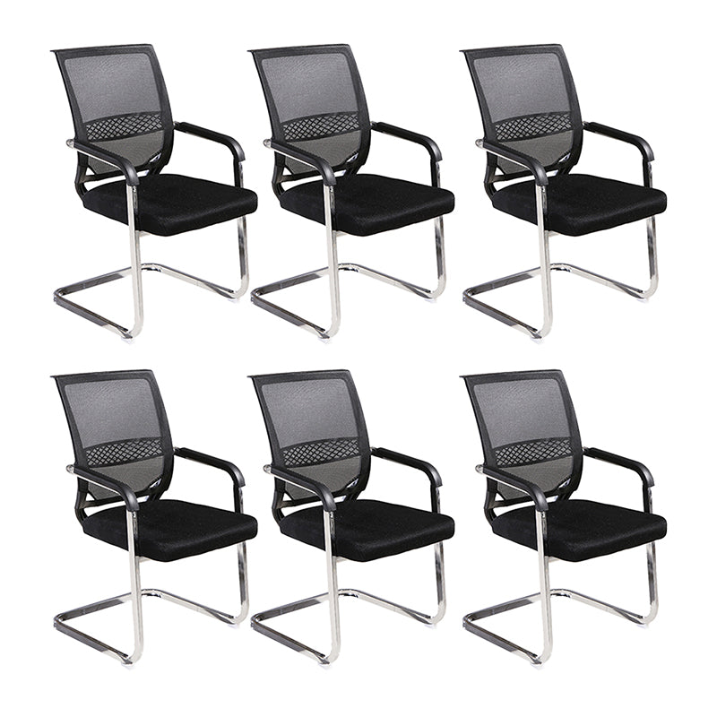 Steel No Wheels Conference Chair Modern Lumbar Support Conference Chair