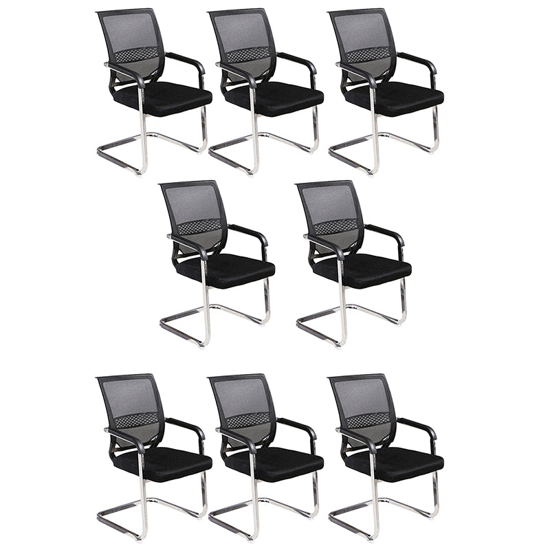 Steel No Wheels Conference Chair Modern Lumbar Support Conference Chair