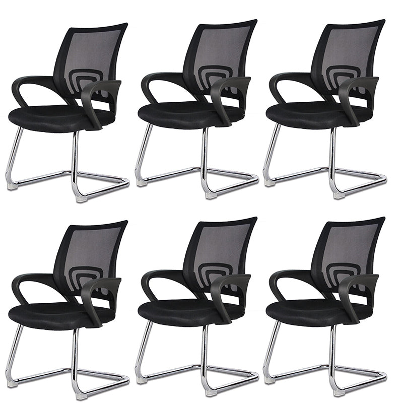 No Wheels Fixed Arms Desk Chair Breathable AirGrid Back Chair