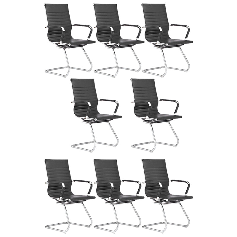 Modern Fixed Arms Conference Chair Metal No Wheels Conference Chair