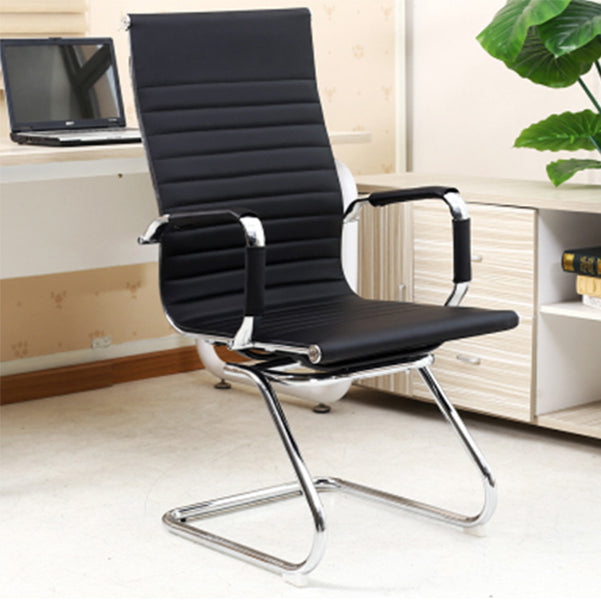 Modern Fixed Arms Conference Chair Metal No Wheels Conference Chair