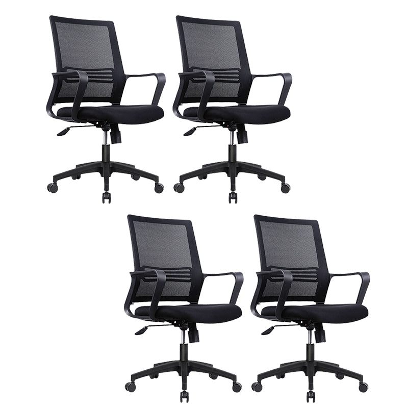 Black Mesh Office Chair with Armrest No Distressing Swivel Chair