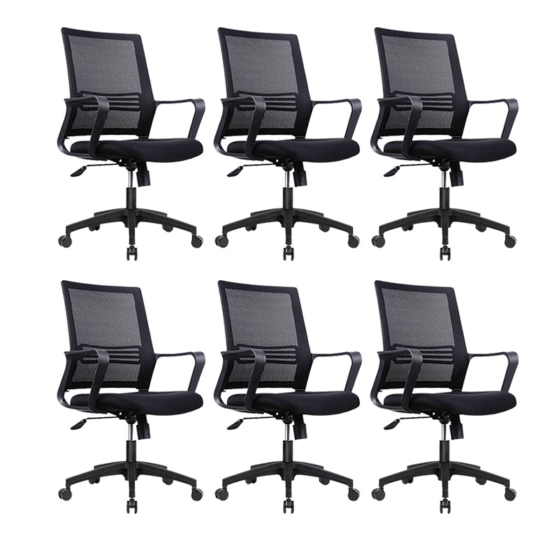 Black Mesh Office Chair with Armrest No Distressing Swivel Chair