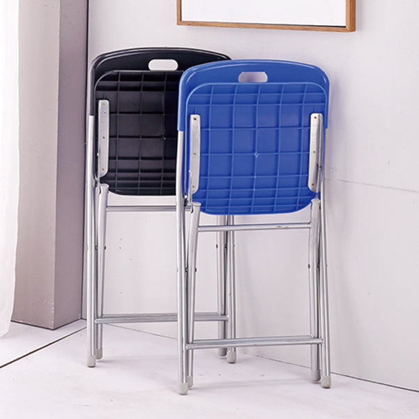 Modern Armless Upholstered Office Chair Plastic Low-Back Office Chair