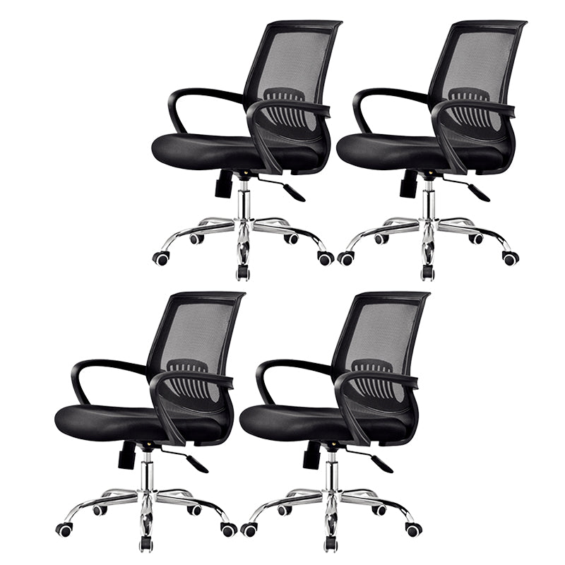 Fixed Arms Steel Office Chair Modern Lumbar Support Office Chair