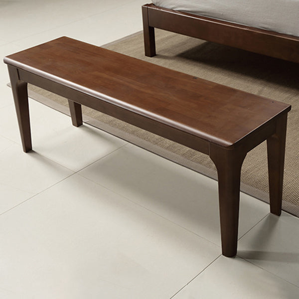 17.7"H Modern Entryway and Bedroom Bench Solid Wood Rubberwood Bench