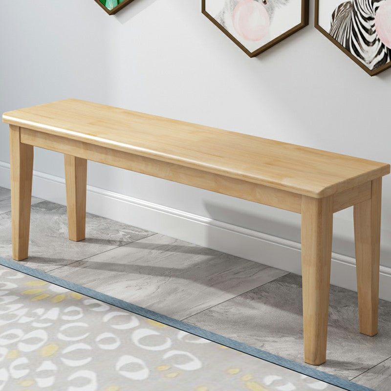 17.7"H Modern Entryway and Bedroom Bench Solid Wood Rubberwood Bench