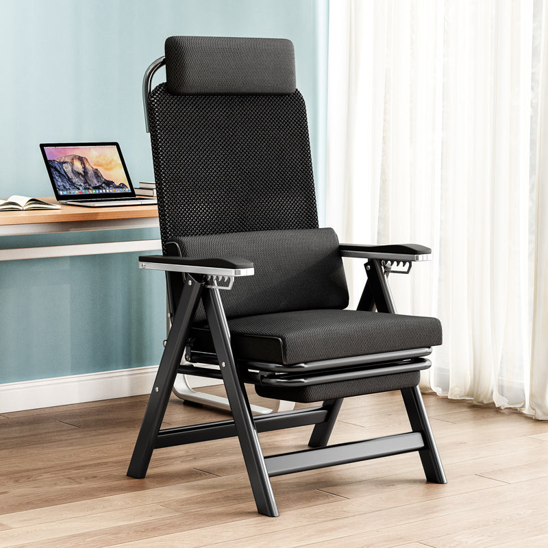 Modern High Back Executive Chair No Wheels Lumbar Support Desk Chair