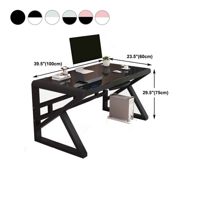 Glass Rectangle Computer Desk Modern & Contemporary Gaming Desk