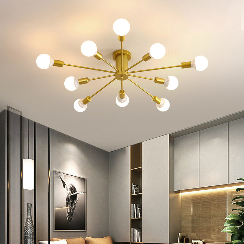 Industrial Ceiling Light Creative Semi-flush Mount Light Fixture for Sitting Room