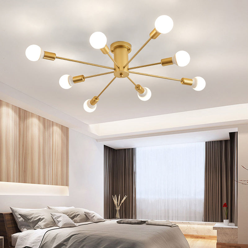 Industrial Ceiling Light Creative Semi-flush Mount Light Fixture for Sitting Room