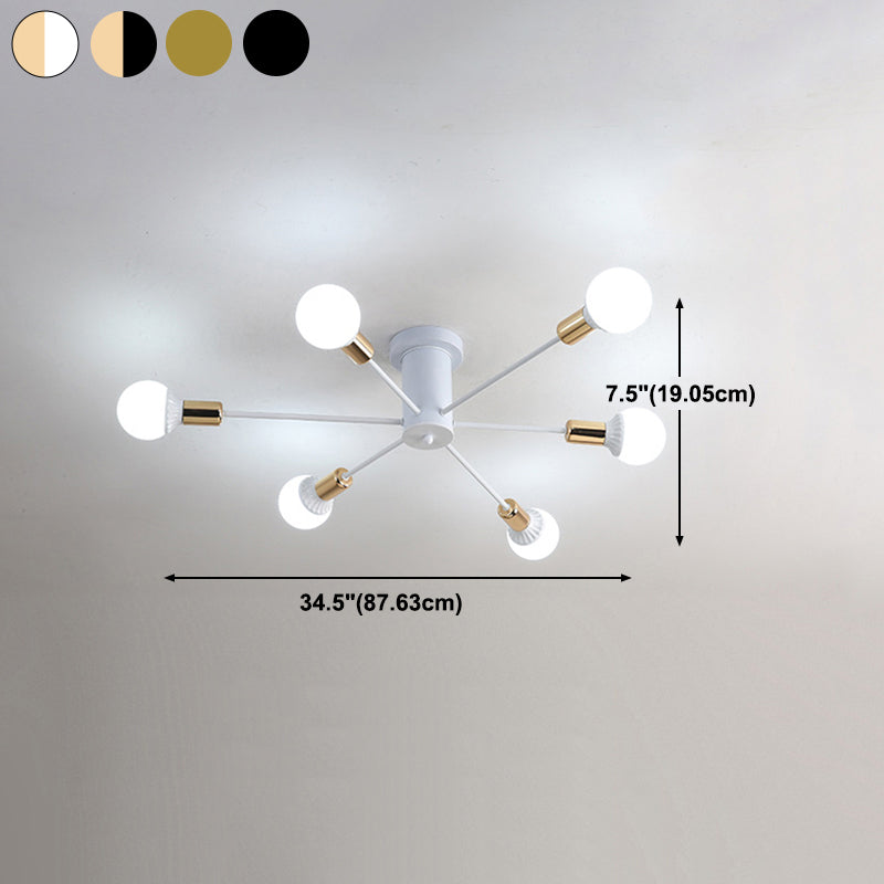 Industrial Ceiling Light Creative Semi-flush Mount Light Fixture for Sitting Room