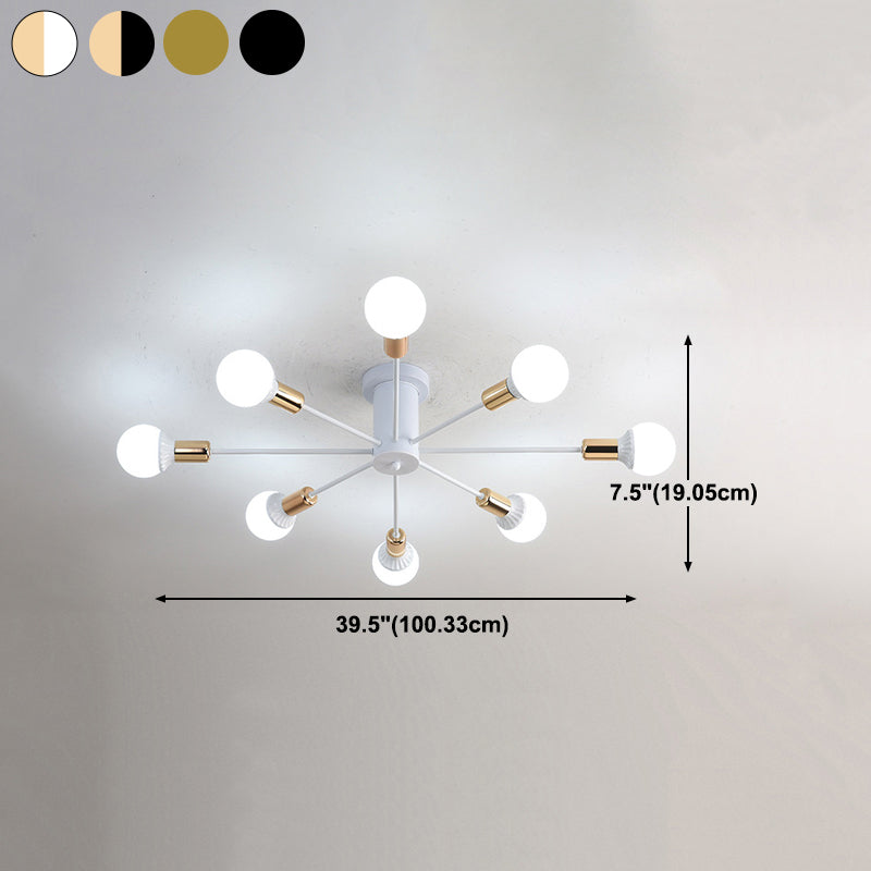 Industrial Ceiling Light Creative Semi-flush Mount Light Fixture for Sitting Room