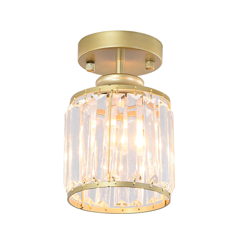 Cylinders Modern Flush Mounted Ceiling Lights Crystal Lighting Fixture for Living Room Foyer