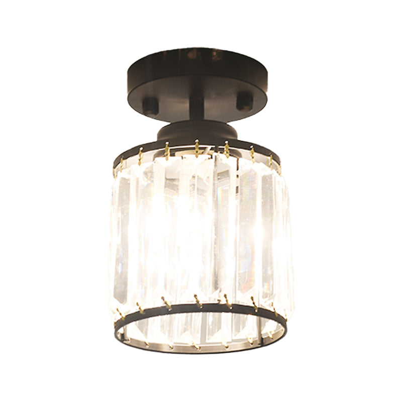 Cylinders Modern Flush Mounted Ceiling Lights Crystal Lighting Fixture for Living Room Foyer