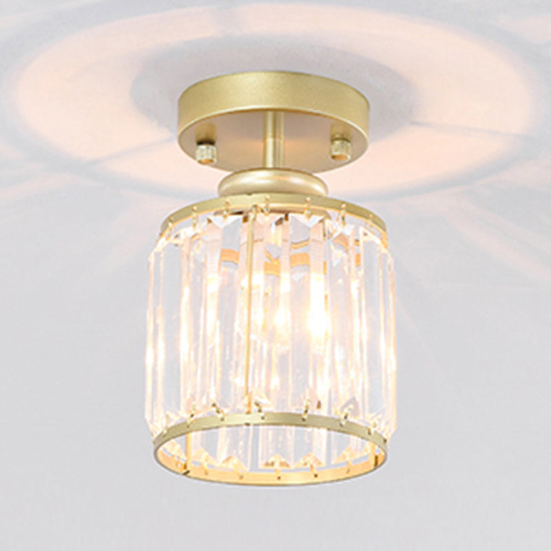 Cylinders Modern Flush Mounted Ceiling Lights Crystal Lighting Fixture for Living Room Foyer