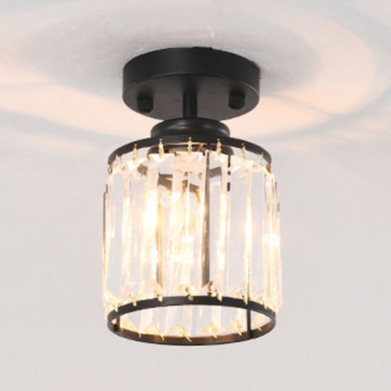 Cylinders Modern Flush Mounted Ceiling Lights Crystal Lighting Fixture for Living Room Foyer