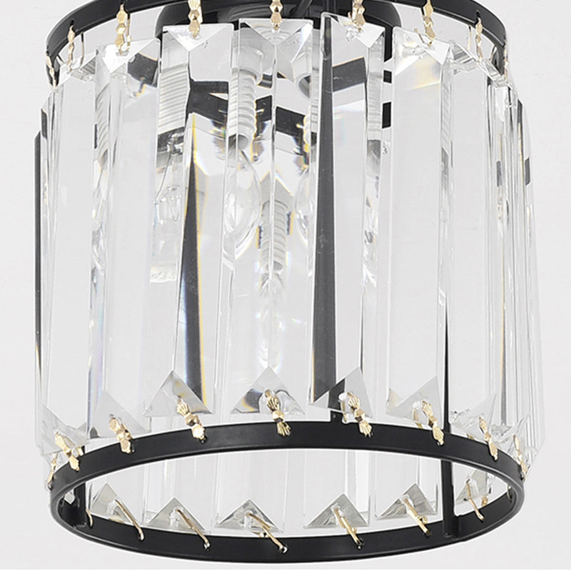 Cylinders Modern Flush Mounted Ceiling Lights Crystal Lighting Fixture for Living Room Foyer