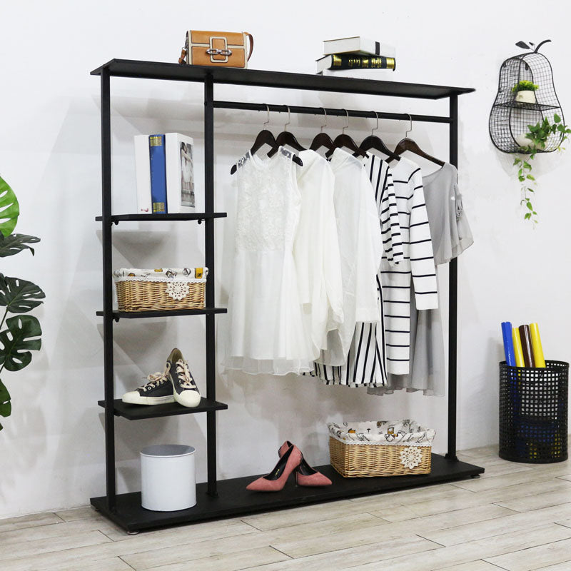 Contemporary Hall Stand with Clothes Rail Storage Shelves Coat Hanger