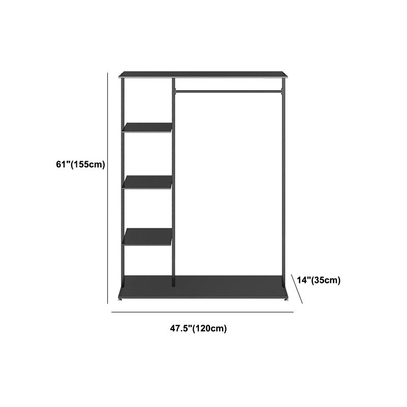 Contemporary Hall Stand with Clothes Rail Storage Shelves Coat Hanger