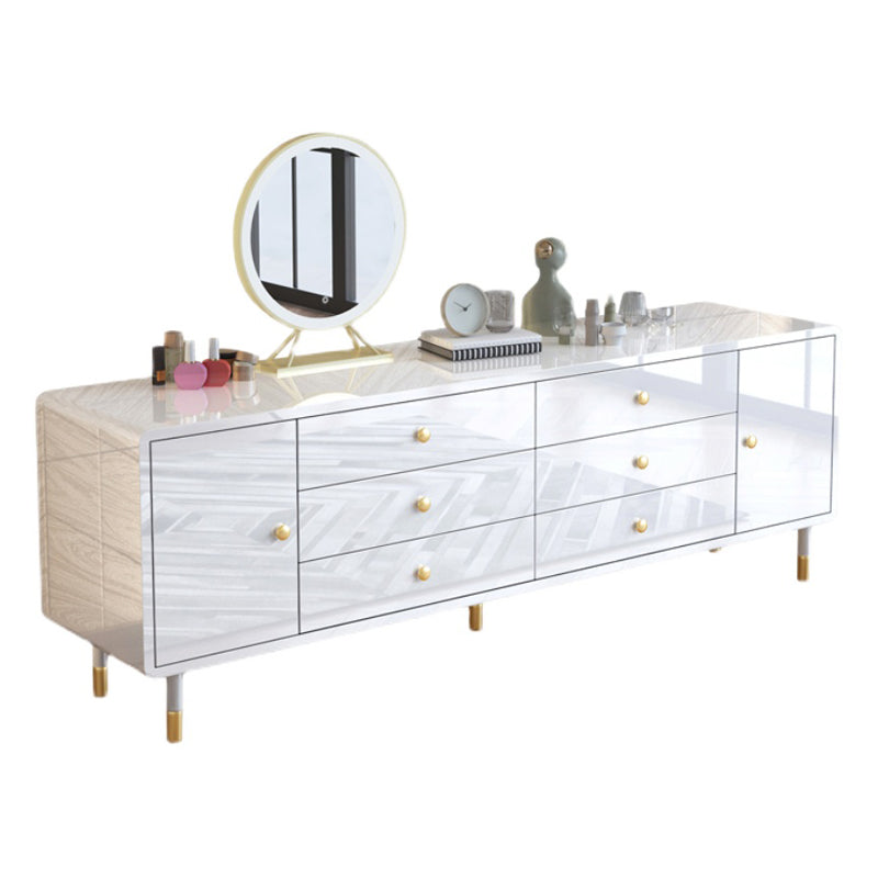 Modern Wood Dining Buffet Simple Credenza with Drawer for Living Room without Mirror