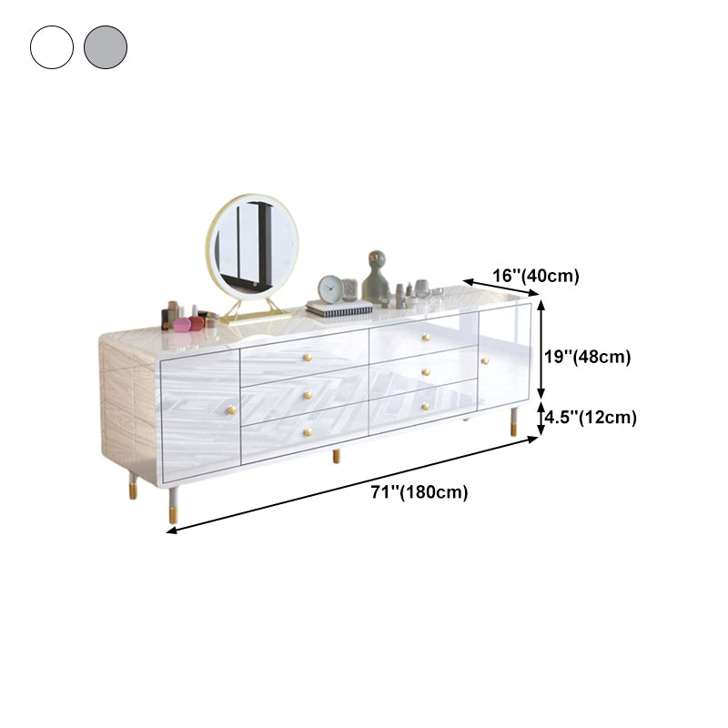 Modern Wood Dining Buffet Simple Credenza with Drawer for Living Room without Mirror