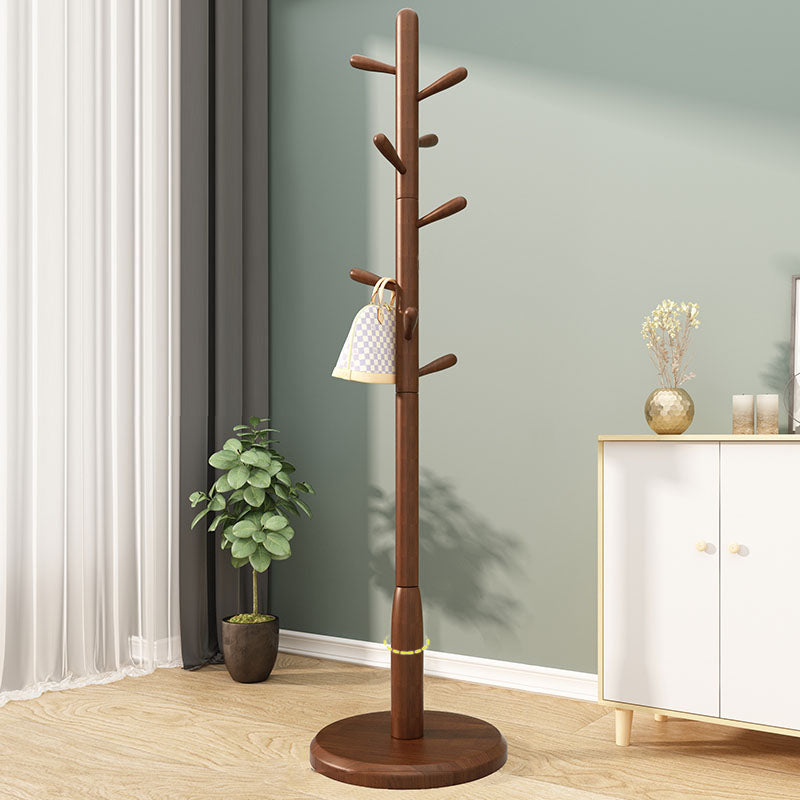 Contemporary Hall Tree with Hooks Hall Stand in Engineered Wood Coat Rack