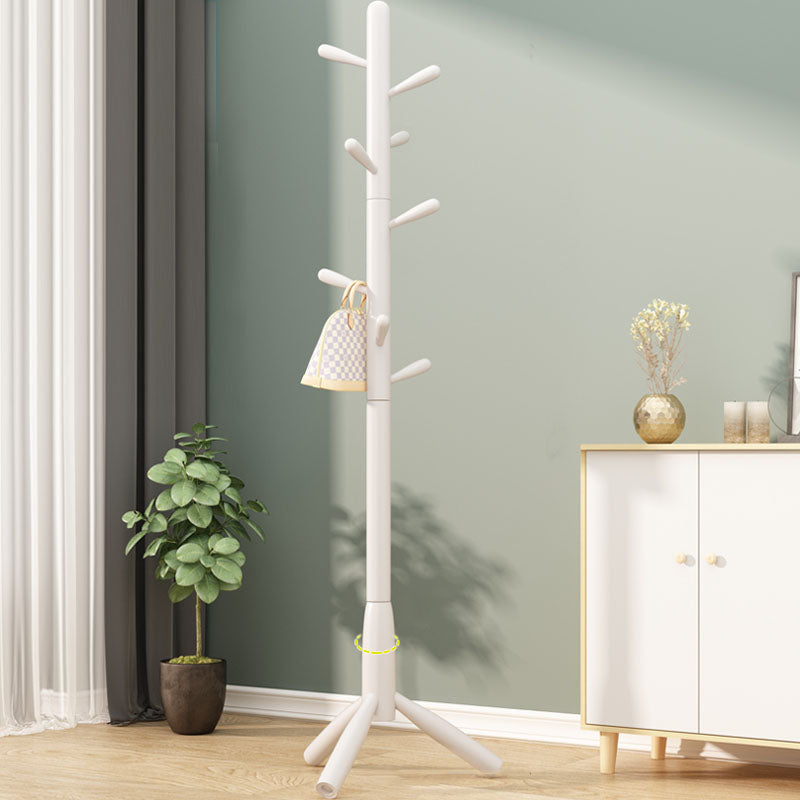 Contemporary Hall Tree with Hooks Hall Stand in Engineered Wood Coat Rack