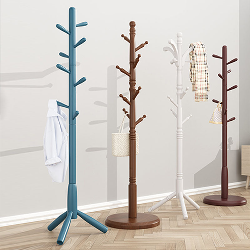 Contemporary Hall Tree with Hooks Hall Stand in Engineered Wood Coat Rack