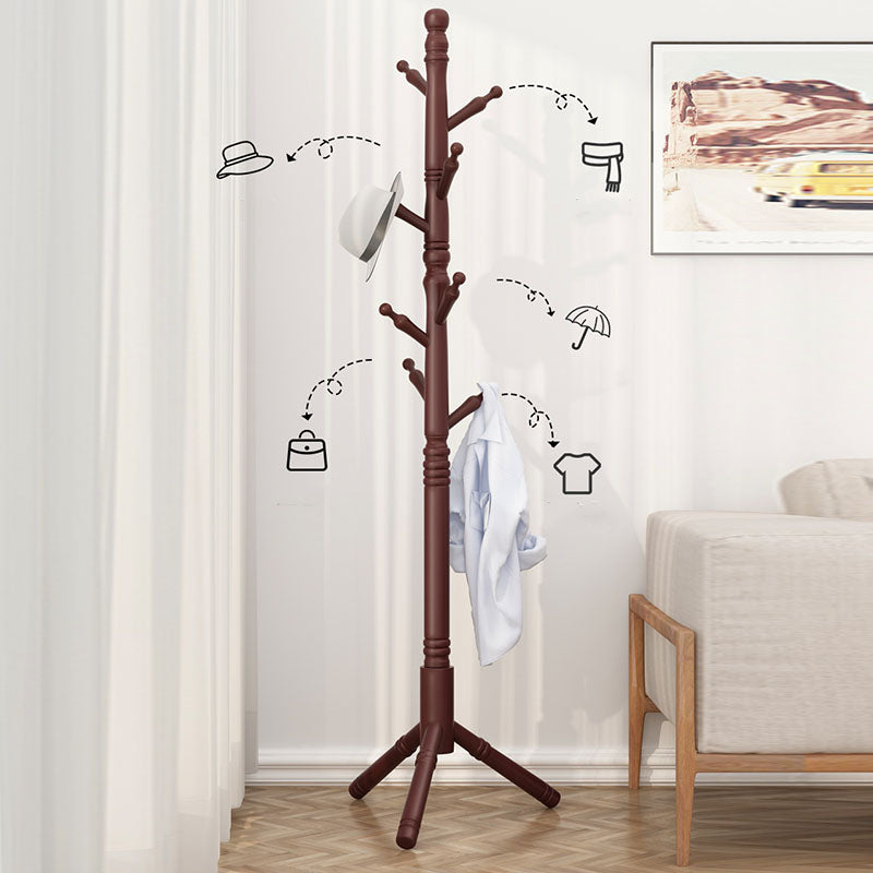 Contemporary Hall Tree with Hooks Hall Stand in Engineered Wood Coat Rack