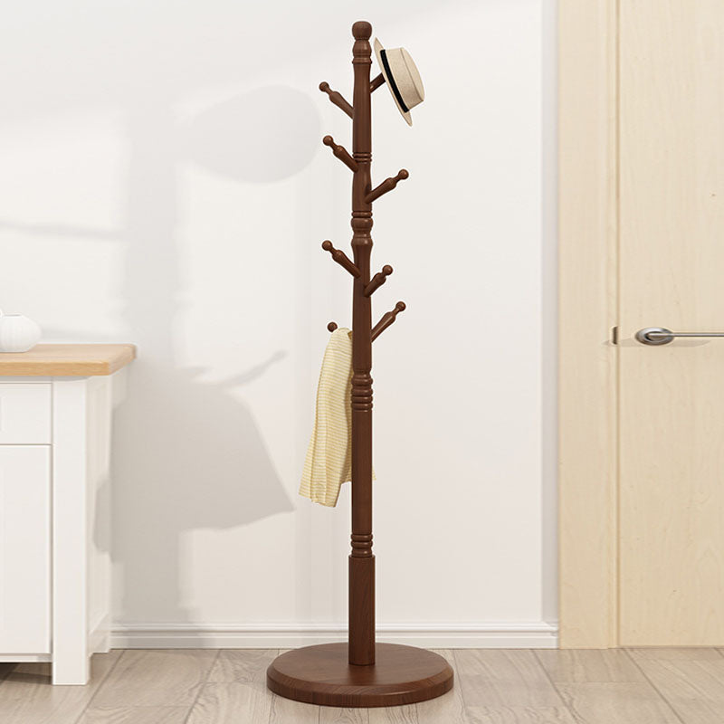 Contemporary Hall Tree with Hooks Hall Stand in Engineered Wood Coat Rack